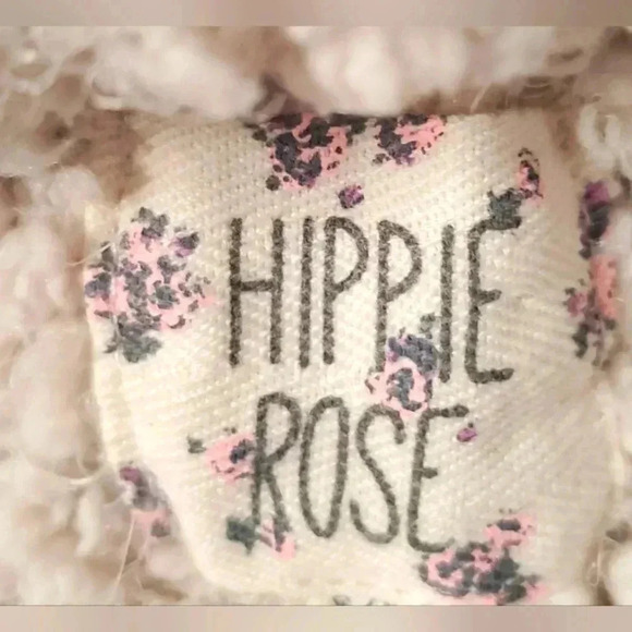 Hippie rose Knitted Fluffy Hooded Cropped Pullover Sweater Sz Small NWOT - Picture 2 of 9